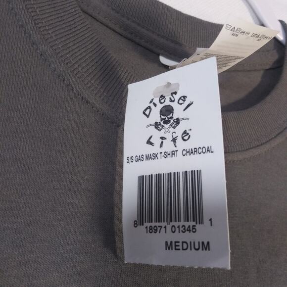 Diesel Life Men’s Gray Turbo Gas Mask Short Sleeve Tee - Picture 4 of 6